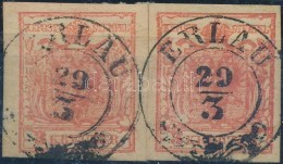 1850 2 X 3kr HP IIIa. Jó / óriási Szélekkel, Lemezhibával / With Plate Variety... - Autres & Non Classés