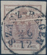 O 1850 6kr HP III. óriási Szélekkel, Papírránccal / With Nice Margins, Paper... - Autres & Non Classés