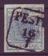 O 1850 9kr I Típus Papírránccal 'PEST(H)' - Autres & Non Classés