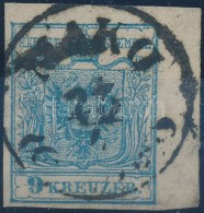 O 1850 9kr MP III. Teljes / óriási Szélekkel, Bal ívszél 5 Mm / With Large... - Autres & Non Classés