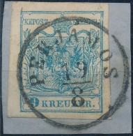 1850 9kr MP III. Jó / óriási Szélekkel, Lemezhibák A Keretvonalon / With Plate... - Autres & Non Classés