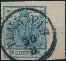 O 1850 9kr HP III. Jó / óriási Szélekkel, Jobb ívszél 8 Mm / With Nice /... - Autres & Non Classés