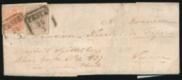 1855 3kr + 6kr Levélen / On Cover 'PESTH' - Vienne - Autres & Non Classés