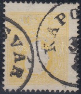 O 1858 2kr Sárga / Yellow II. Elfogazva / Shifted Perforation 'KAPOSVÁR' Signed: Ferchenbauer - Otros & Sin Clasificación