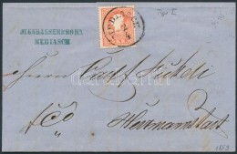 1859 5kr I. Centrált, Levélen Teljes Tartalommal / On Cover With Full Content 'MEDIASCH' -... - Otros & Sin Clasificación