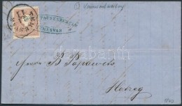 1860 10kr II. Centrált, Festékfoltokkal / With Paint Spots, Levélen Teljes Tartalommal / On... - Autres & Non Classés