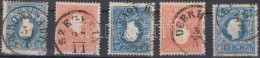 O 1858 5 Db Bélyeg I. Típus Klf Bélyegzésekkel / 5 Stamps 5kr, 15kr - Otros & Sin Clasificación