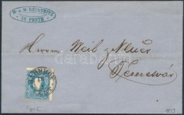 1859 15kr I. Levélen / On Cover 'BAHNHOF / PEST' - 'TEMESVÁR' - Autres & Non Classés
