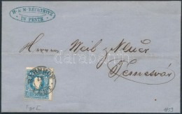 1859 15kr I. Levélen / On Cover 'BAHNHOF / PEST' - 'TEMESVÁR' - Otros & Sin Clasificación