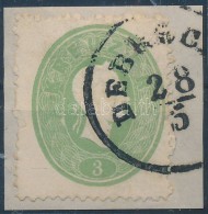 1861 3kr Zöld / Green, Festékfoltok / Paint Spots 'DEBREC(ZIN)' - Other & Unclassified