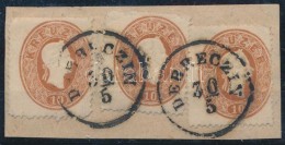 1861 3 X 10kr 'DEBRECZIN' (kisebb Hibákkal, Beszakadás, Hajtásnyom / Folded, Teraed) - Autres & Non Classés