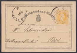 1871 2kr Díjjegyes LevelezÅ‘lap / PS-card  'OSIEK - ESSEK / JUT' - 'PEST' - Otros & Sin Clasificación