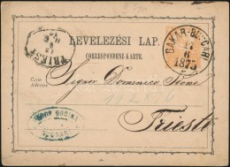 1873 Díjjegyes LevelezÅ‘lap / PS-card 'BAKAR-BUCCARI' - 'TRIEST' - Otros & Sin Clasificación