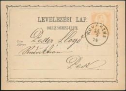 1874 2kr Díjjegyes LevelezÅ‘lap / PS-card 'KOVÁSZNA' - Budapest/FÅ‘posta - Otros & Sin Clasificación