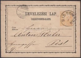 1874 Díjjegyes LevelezÅ‘lap / PS-card 'KIS ZOMBOR'-'BUDAPEST' - Autres & Non Classés