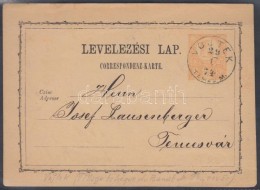 1874 Díjjegyes LevelezÅ‘lap / PS-card 'VOJTEK TEMES M.' - Autres & Non Classés