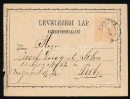 1874 Díjjegyes LevelezÅ‘lap, Kékes ,,KUTINA' - Autres & Non Classés