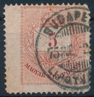 O 1874 5kr Extra Nagy Széles Méret, Papírránc - Otros & Sin Clasificación