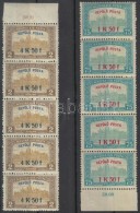 ** 1918 RepülÅ‘ Posta Sor ívszéli ötös Csíkokban / Airmail Set Stripes Of 5 - Autres & Non Classés