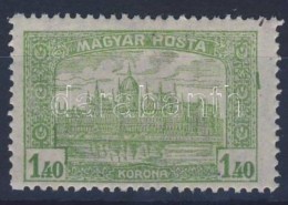 ** 1919 Magyar Posta 1,40K FüggÅ‘leges Zöld Vonal Jobb Oldalon - Autres & Non Classés