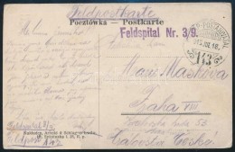 1915 Tábori Posta Képeslap 'Feldspital Nr. 3/9' + 'HP 143' - Autres & Non Classés