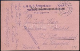 1917 Tábori Posta LevelezÅ‘lap 'K.u.k. 5. Armeekommando Mannschaftsrekonvaleszentenstation' + 'FP 339' - Autres & Non Classés