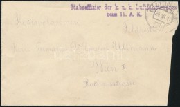 1917 Levél / Cover 'Stabsoffizier Der K. U. K. Luftfahrtruppen Beim 11. A. K.' + 'FP 511' - Autres & Non Classés