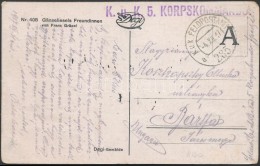 1917 Tábori Posta Képeslap / Field Postcard 'K.u.k. 5. KORPSKOMMANDO' + 'FP 285 A' - Autres & Non Classés