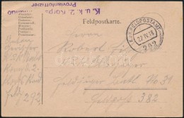1918 Tábori Posta LevelezÅ‘lap 'K.u.k. 2. Korpskommando Proviantoffizier' + 'FP 292' - Autres & Non Classés