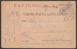 1918 Tábori Posta LevelezÅ‘lap / Field Postcard 'K.u.k. FELDSPITAL Nr.812.' + 'FP 375' - Autres & Non Classés