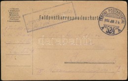 1918 Tábori Posta LevelezÅ‘lap / Field Post Cover 'K.u.k. Jmorov Reservespital' + 'TP 524 A' - Autres & Non Classés