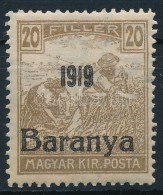 * Baranya I. 1919 Arató 20f Bodor Vizsgálójellel (5.000) - Autres & Non Classés