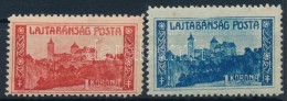 ** Nyugat-Magyarország VII. 1921 1K Kék Próbanyomat + Támpéldány, Bodor... - Autres & Non Classés