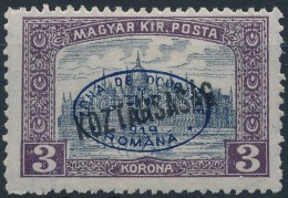 * Debrecen I. 1919 Parlament/Köztársaság 3K Kék Felülnyomással Garancia... - Autres & Non Classés