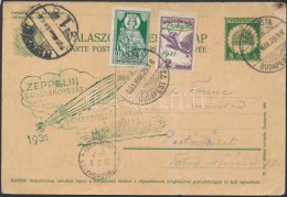 1931 Zeppelin Magyarországi útja Válaszos Díjjegyes LevelezÅ‘lap Zeppelin 2P... - Autres & Non Classés