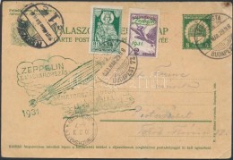 1931 Zeppelin Magyarországi útja Válaszos Díjjegyes LevelezÅ‘lap Zeppelin 2P... - Otros & Sin Clasificación