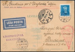 1932 Légi LevelezÅ‘lap 40f Bérmentesítéssel, EjtÅ‘ernyÅ‘s Ledobással / Airmail... - Autres & Non Classés