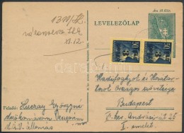 1945 (3. Díjszabás) Távolsági LevelezÅ‘lap KisegítÅ‘ 2x3P/50f... - Autres & Non Classés