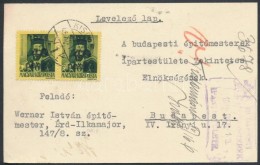 1945 KisegítÅ‘ Bélyeg 40P/ 8f Felülnyomással - Autres & Non Classés