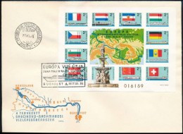 1977 Európa Transzkontinentális Vízi útja: A Duna-Majna-Rajna Vágott Blokk FDC-n... - Autres & Non Classés