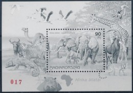 ** 1997 Földrészek állatai I. Afrika Feketenyomat Blokk, Piros 017. Sorszámmal (100.000)... - Autres & Non Classés