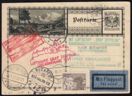 1931 Zeppelin Magyarországi útja, Képeslap  Bécsbe / Zeppelin Flight To Hungary,... - Autres & Non Classés