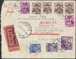 1937 Expressz Levél Budapestre / Express Cover To Hungary - Autres & Non Classés