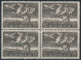 ** 1949 100 éves A Belga Bélyeg Mi 845 Négyestömb - Autres & Non Classés