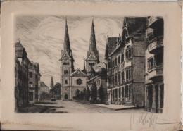 Olten Römisch-katholische Kirche Original-Radierung Handpressen-Abzug No. 3034 - Olten