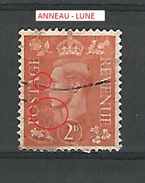 1936 N° 212  GEORGE  VI OBLITÉRÉ  DOS CHARNIÈRE TRACE NOIR - Variétés, Erreurs & Curiosités