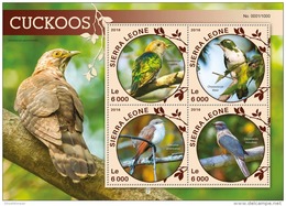 SIERRA LEONE 2016 ** Cuckoos Kuckucke Coucous M/S - OFFICIAL ISSUE - A1613 - Cuculi, Turaco