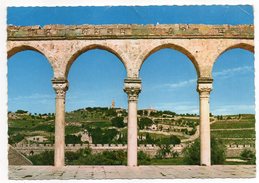 Israel--JERUSALEM--1963--Vue Du Mont Des Oliviers Depuis La Mosquée--timbres Jordanien - Israele