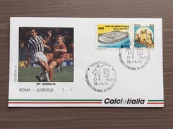 Busta Ufficiale Calcio Italia Campionato 1991-92 Roma-Juventus 18-4-1992 - Briefe U. Dokumente