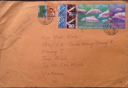 Hongkong Hong Kong China Cover With WWF Dolphin Stamps - Cartas & Documentos